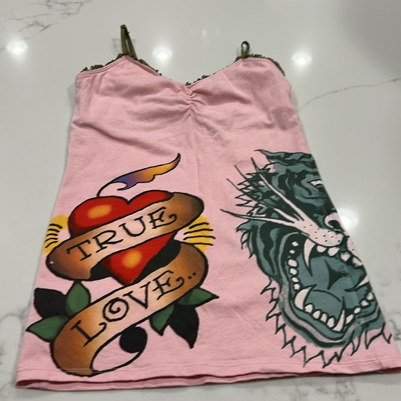 Ed Hardy Sleep/Intimates Top | Size S | Pink & Colors - Picture 3 of 7
